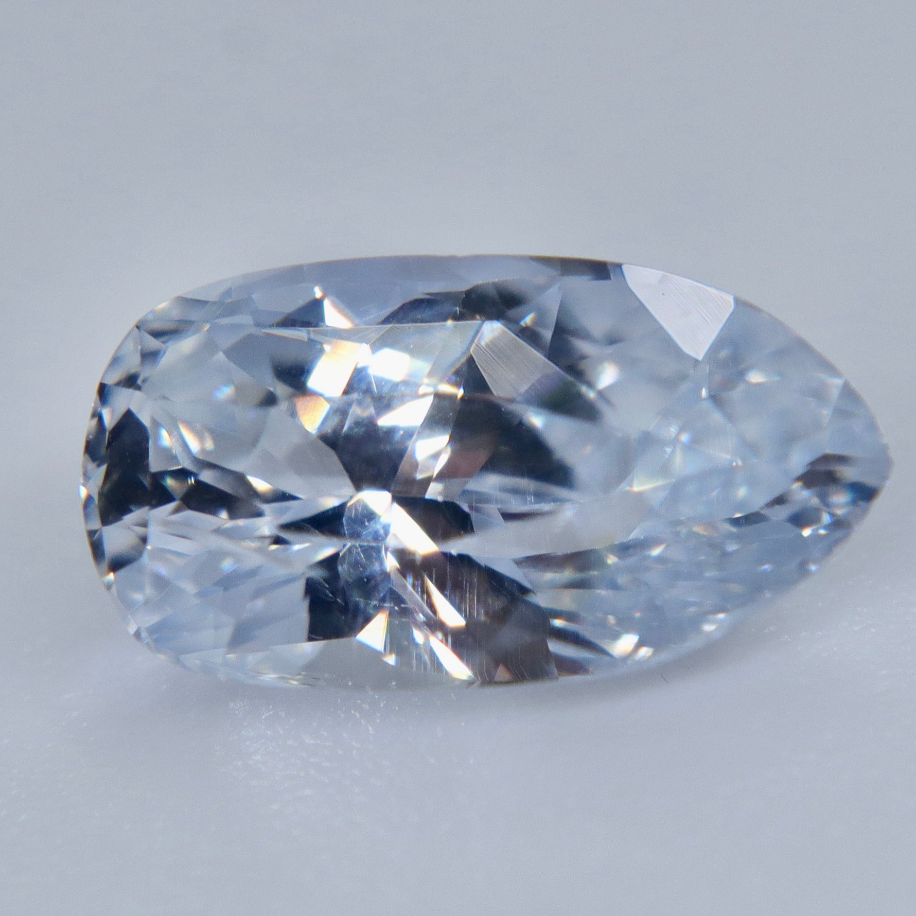 Elongated 10.76 mm natural white sapphire suitable for a custom pendant