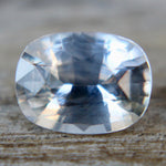 Natural white sapphire side profile showing approximately 3.80 mm depth
