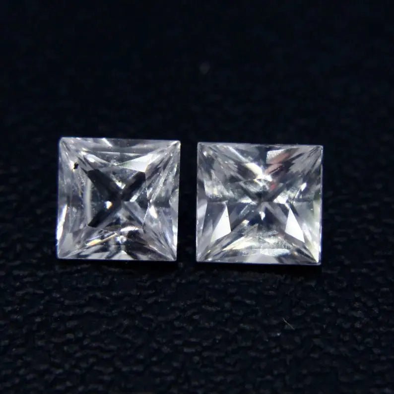 Natural White Sapphire Pair - Sapphirepal