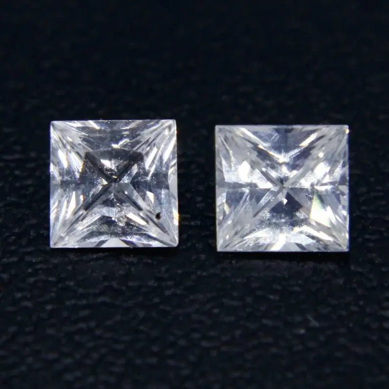 Natural White Sapphire Pair - Sapphirepal