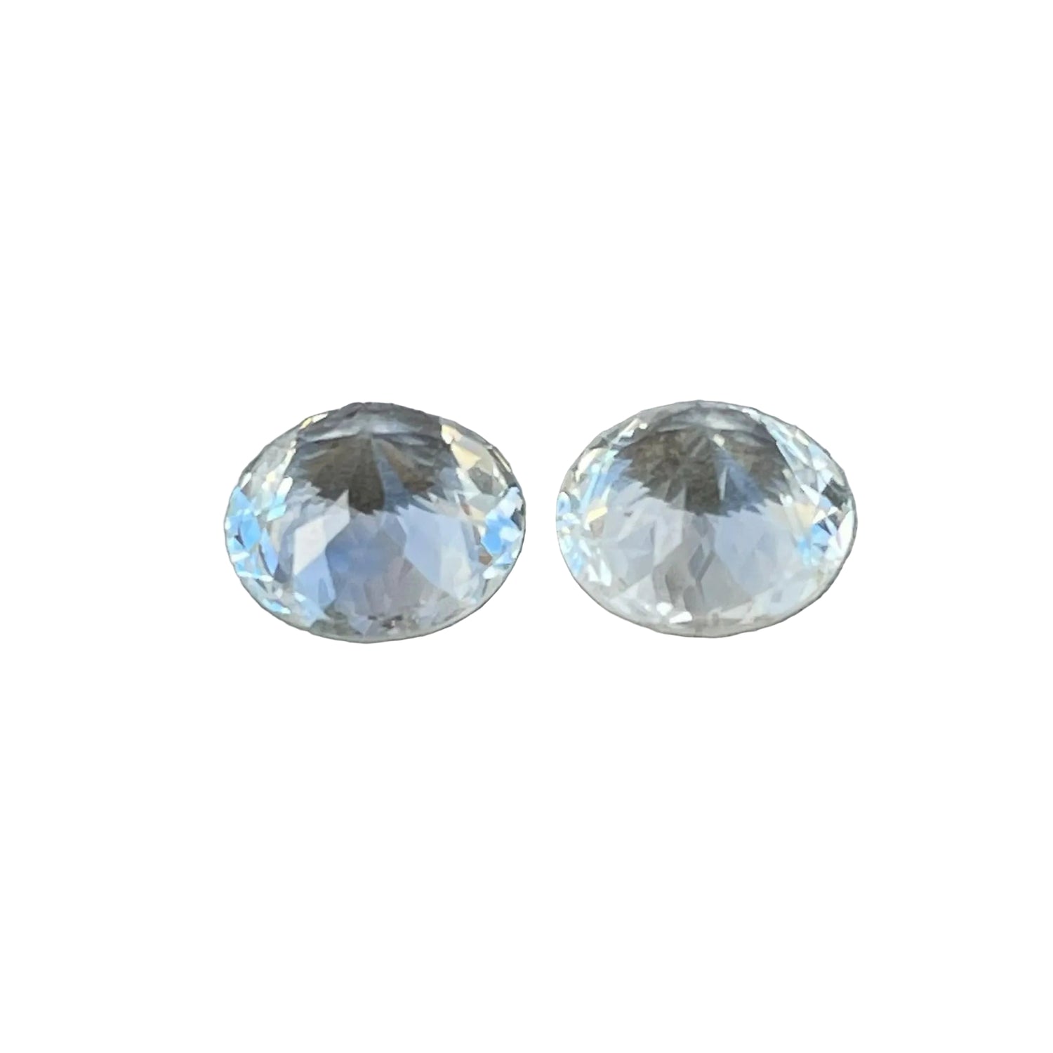 Unheated white sapphire pair 6 mm VVS clarity stones for earrings and custom jewelry
