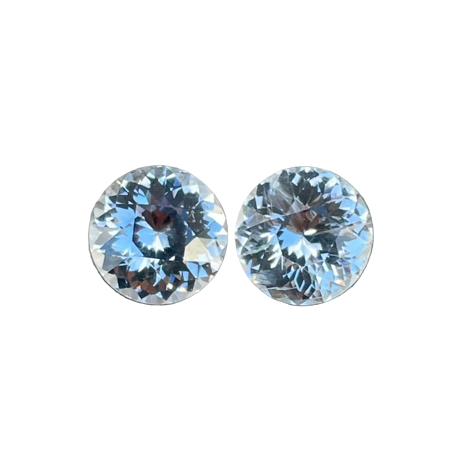 Pair of natural white sapphires, round cut, 2.09 ct total weight, unheated Ceylon gems – Sapphire Pal
