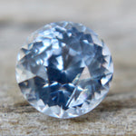Loose white sapphire with slight blue tone and brilliant round faceting