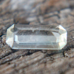 Unheated untreated white sapphire emerald cut faceted gemstone for fine jewelry making