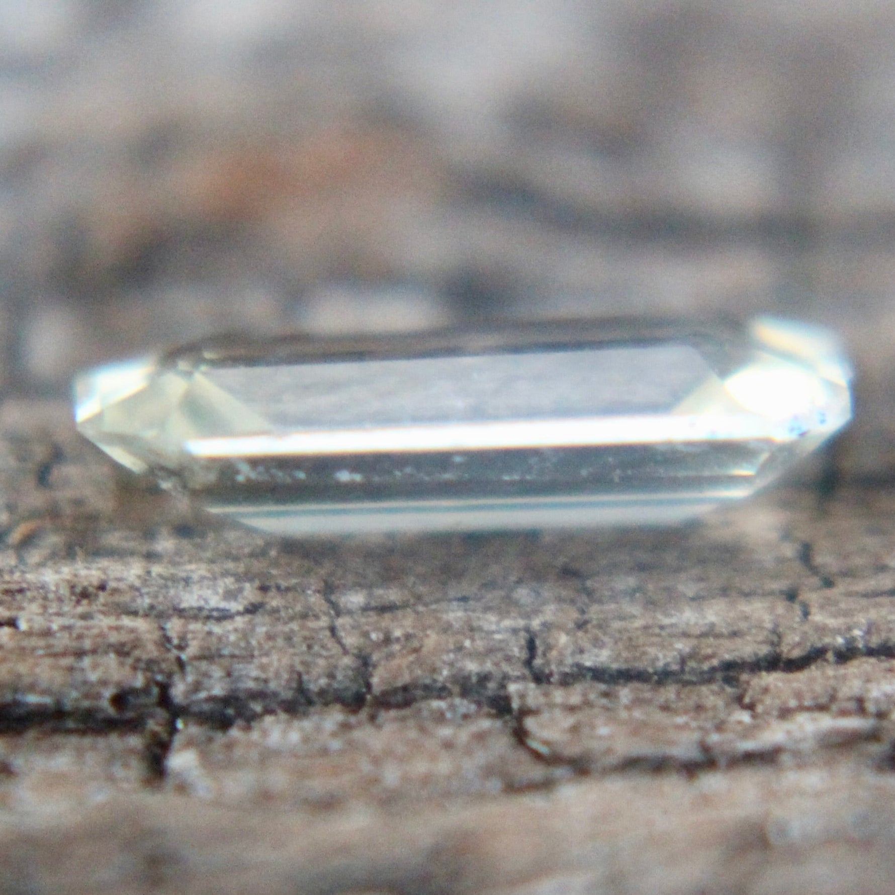 Long emerald cut white sapphire stone 8.78 x 4.09 x 2.34 mm for engagement rings and wedding bands