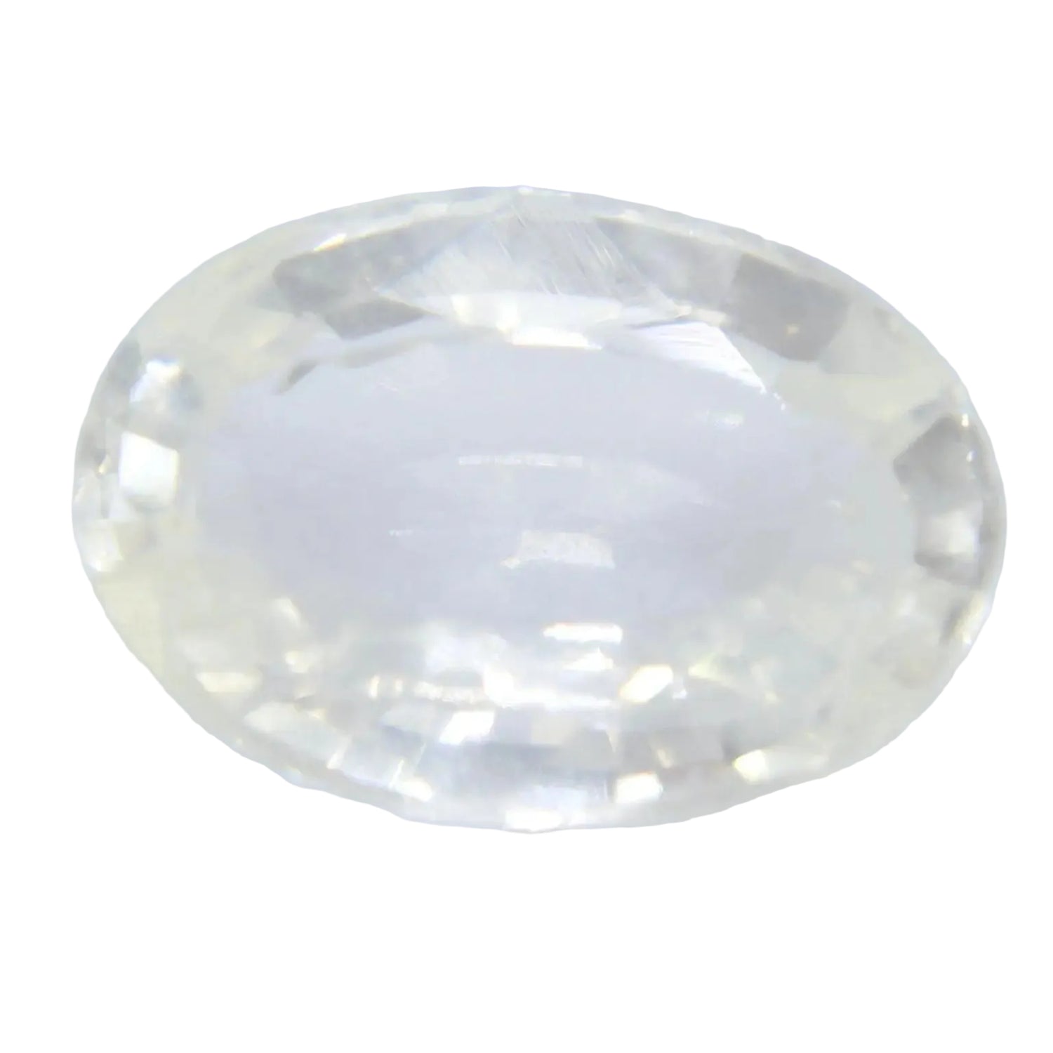 Natural white sapphire 1 carat oval cut untreated Ceylon loose gemstone