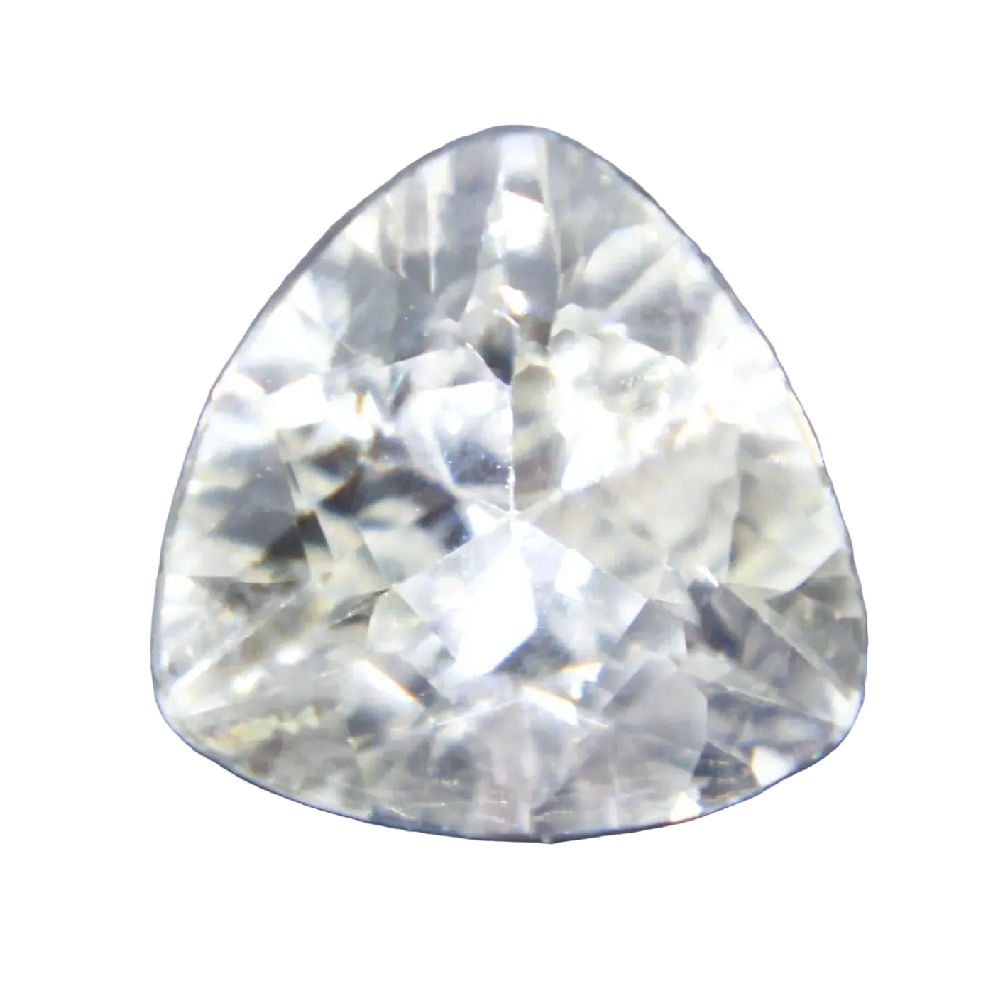 Natural white sapphire 0.83 carat trillion cut Ceylon loose gemstone