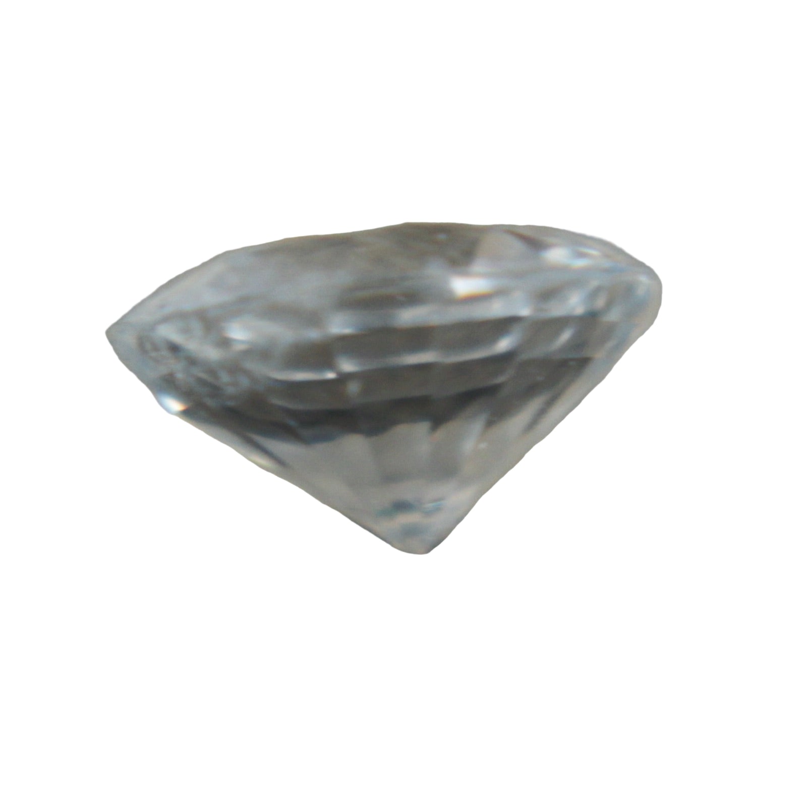 Eye-clean round white sapphire for engagement ring