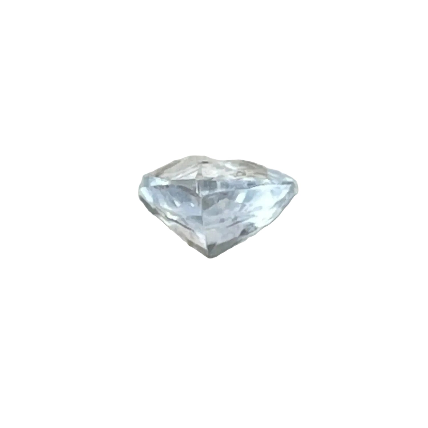 White sapphire trillion cut faceted gemstone for engagement ring jewelry