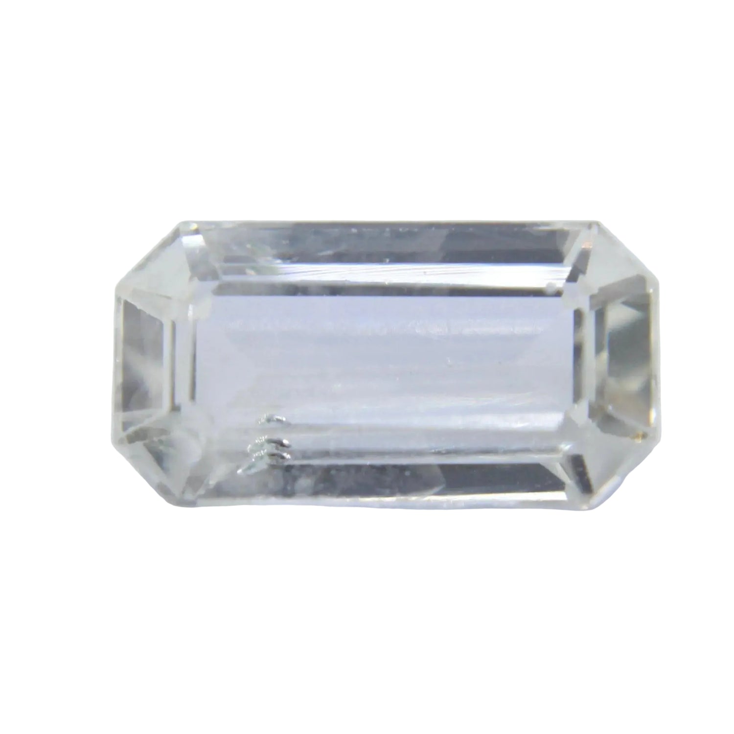 Natural white sapphire 1.50 carat emerald cut loose gemstone from Ceylon