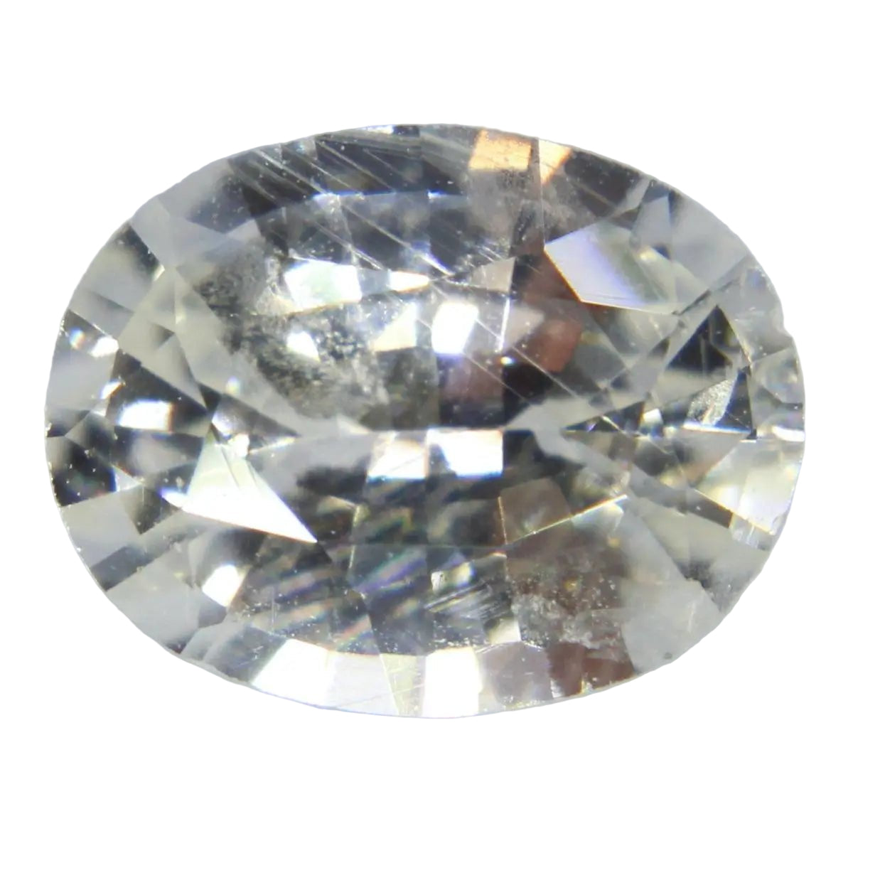 0.77 ct Natural White Sapphire, Oval Cut, Ceylon origin, unheated untreated, eye-clean, slight yellow tint – Sapphire Pal