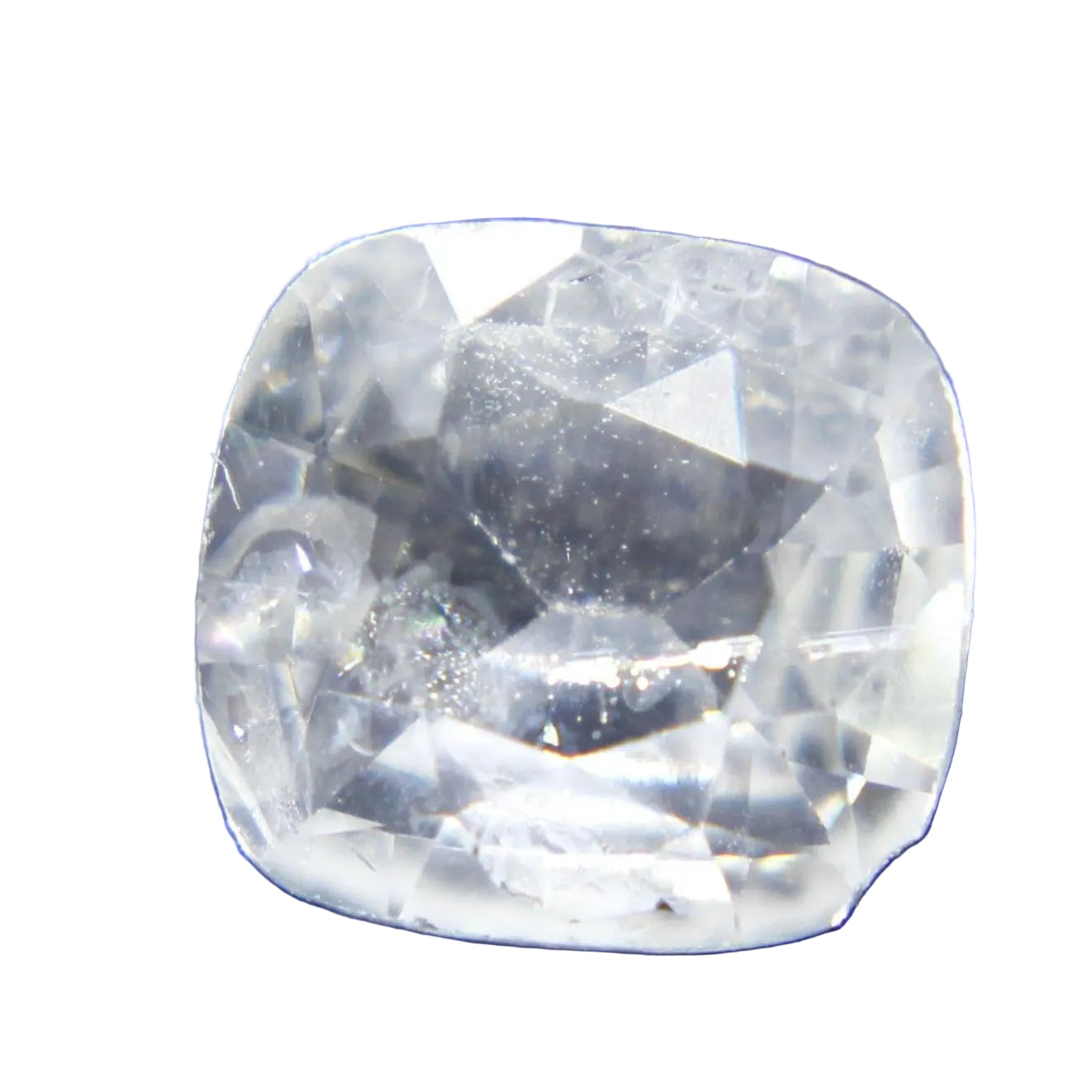0.53ct natural white sapphire cushion cut from Ceylon, untreated loose gemstone