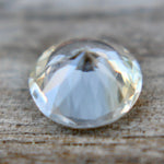 Earth-sourced Ceylon white sapphire – side angle showing brilliance