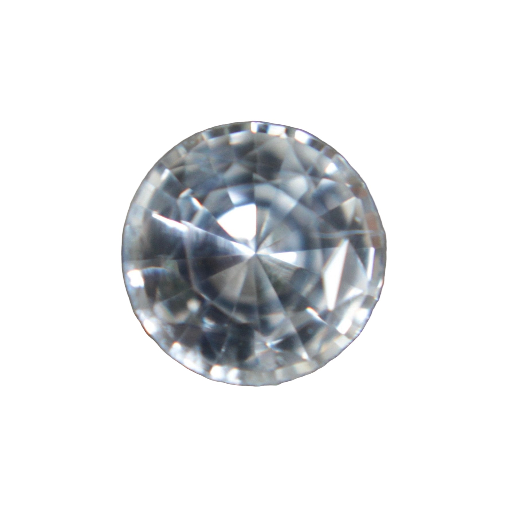 Bright Ceylon white corundum with lively scintillation