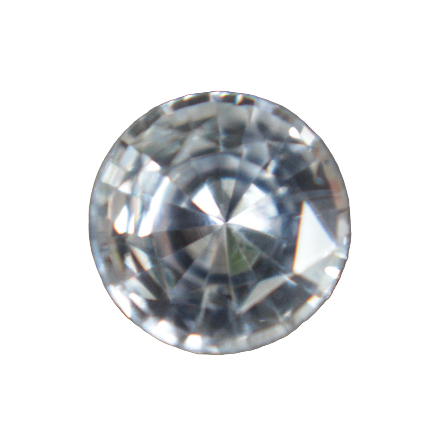 1.13ct natural white sapphire, round 6.39 mm, Ceylon origin – face-up