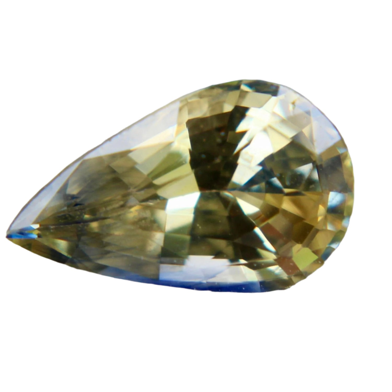 Natural Yellow Blue Sapphire – 1.61 Carat Pear Cut | Bi - Colour Untreated Gemstone - Sapphire pal
