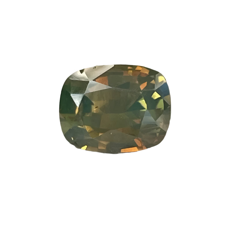 1.43 Carat Natural Yellow Green Sapphire – Cushion Cut Unheated VS Clarity Gemstone from Madagascar

