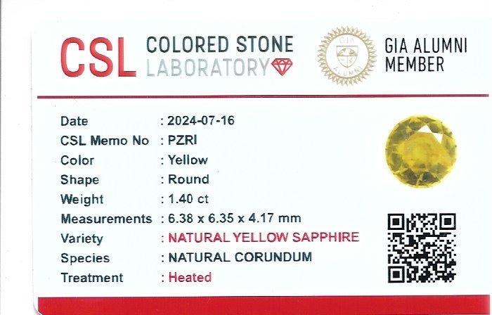 Natural Yellow Sapphire – 1.40 Carat | Round Cut - Sapphirepal