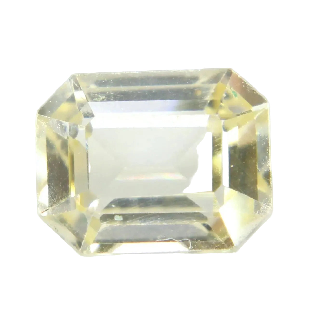 Natural yellow sapphire 0.90 carat emerald cut Ceylon gemstone