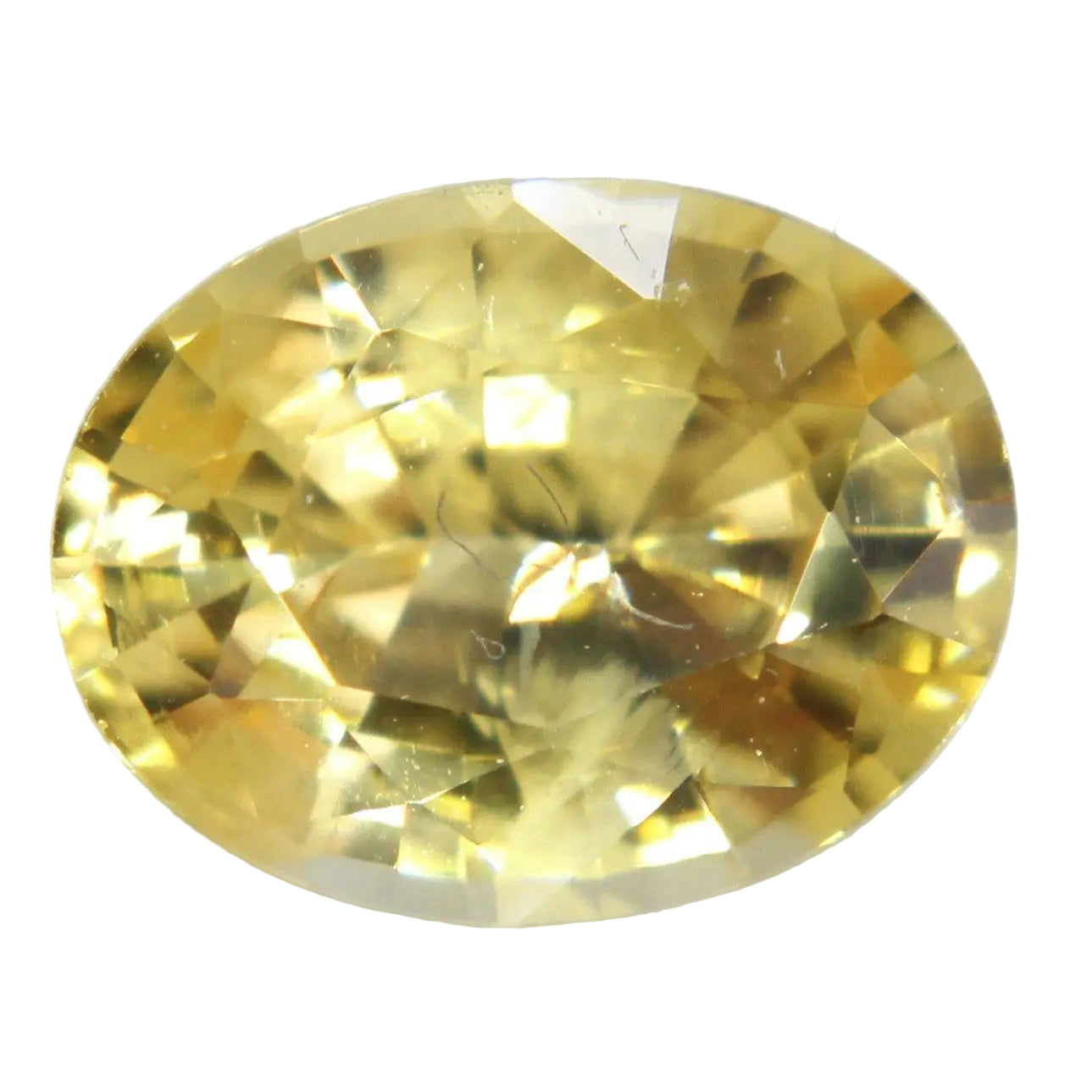 0.77ct natural yellow sapphire oval, heated VS Ceylon gemstone