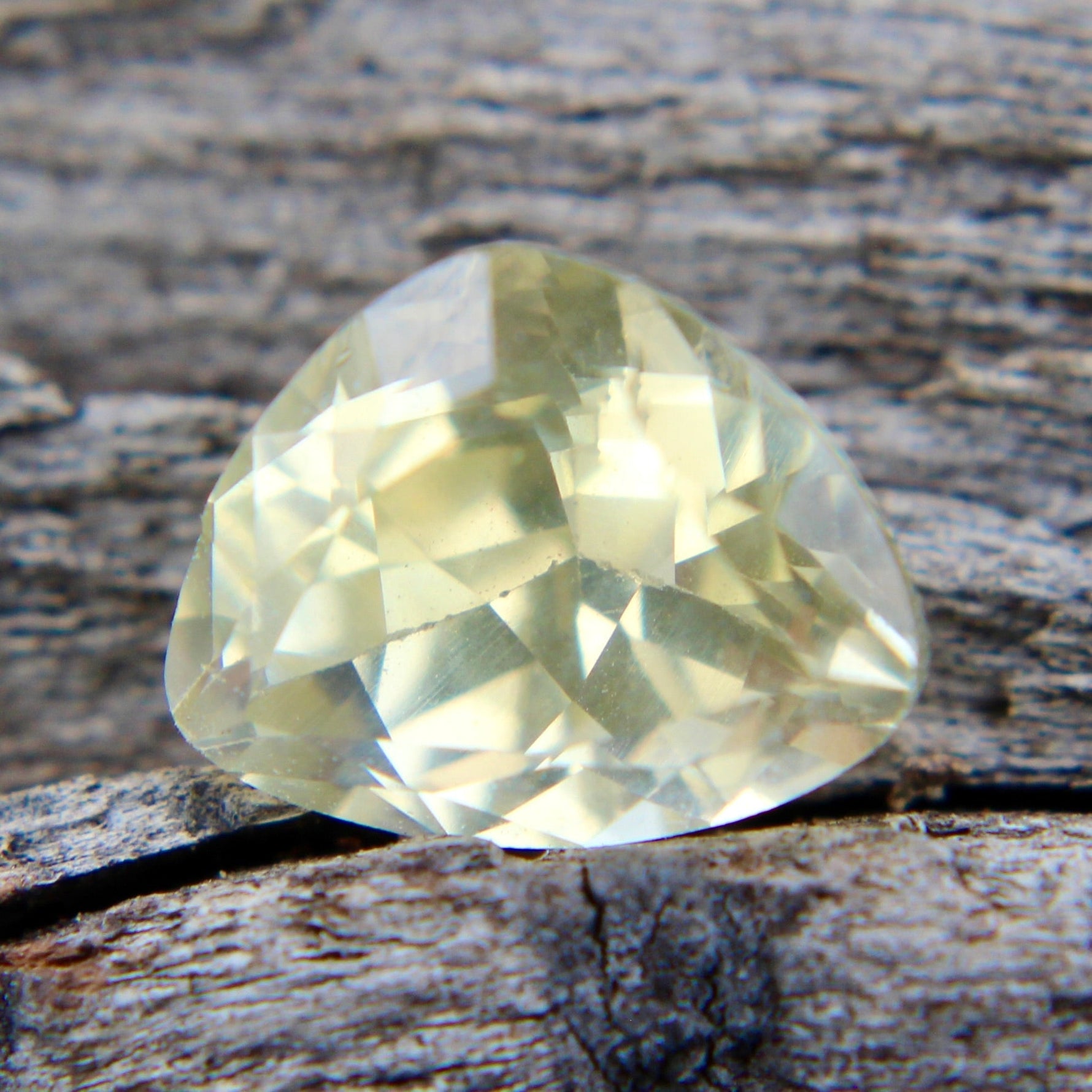 Bright yellow trillion cut sapphire ethically sourced from Sri Lanka