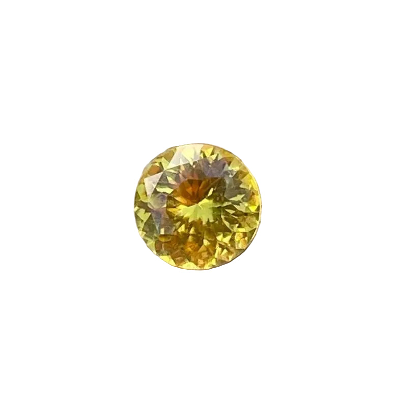 1.15ct vivid yellow sapphire, round 6.50 mm, Ceylon origin – face-up