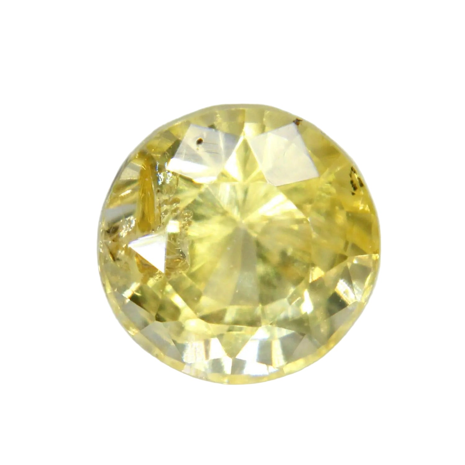 1.02 ct natural yellow sapphire, round 5.52 mm, Ceylon origin, untreated, I clarity