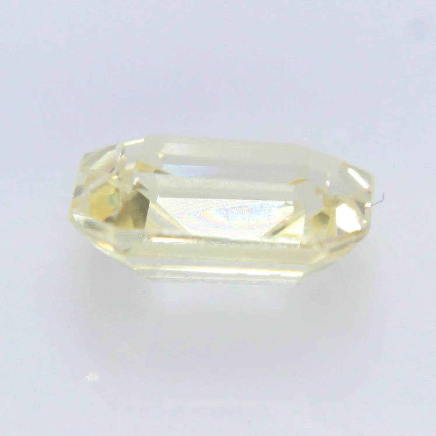 Emerald cut yellow sapphire loose gemstone VS clarity