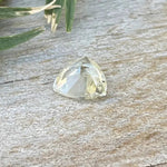 Unheated natural Ceylon sapphire champagne color, faceted trillion cut