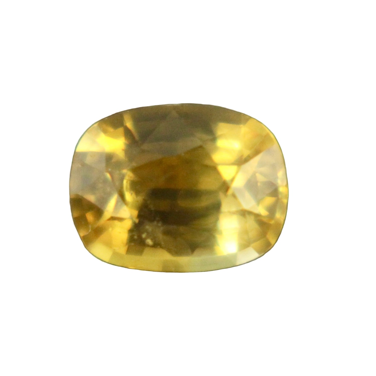 0.66 ct natural yellow sapphire, cushion cut, Ceylon origin, VS clarity, heated