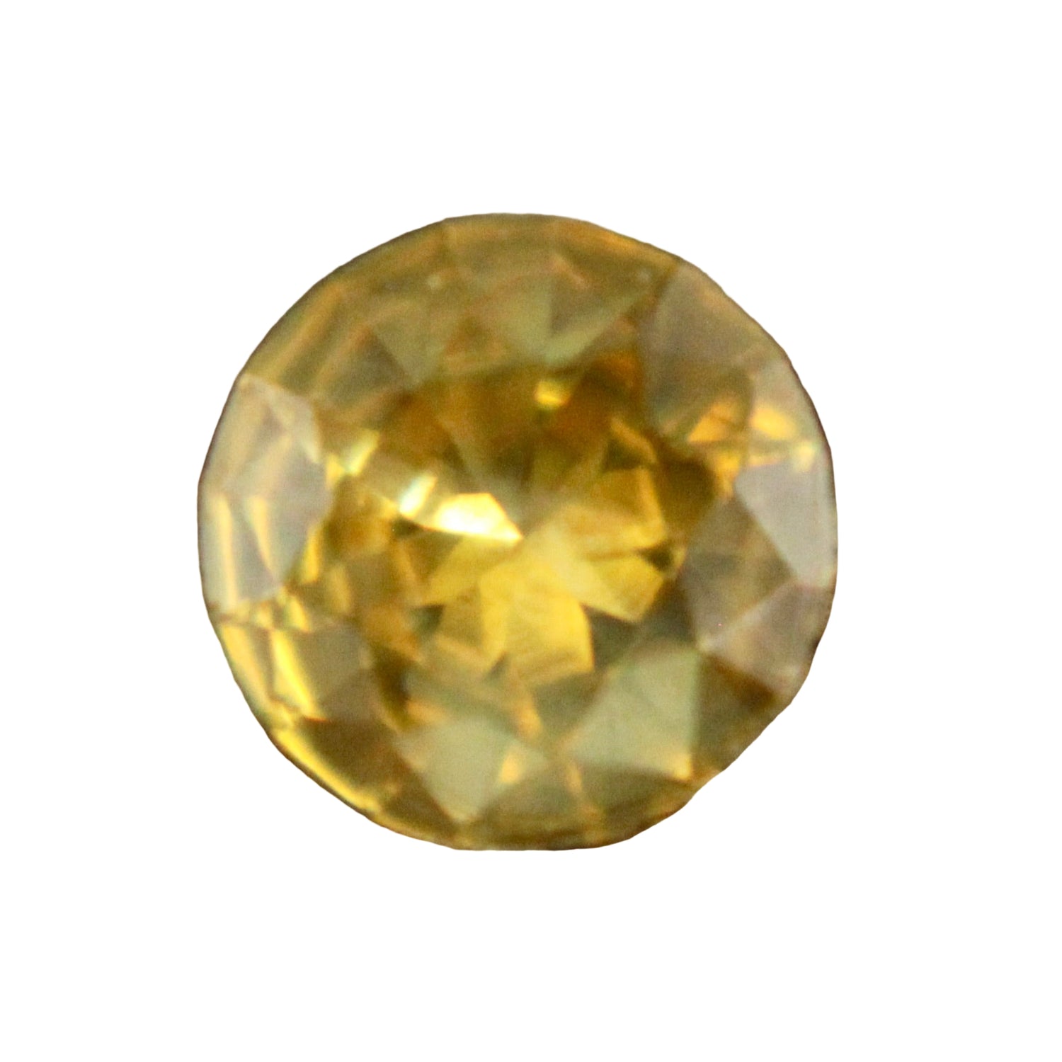 0.49ct natural yellow sapphire round cut, heated SI Ceylon gemstone