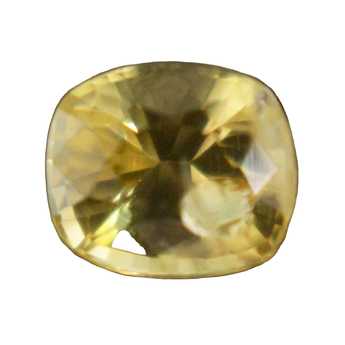 0.50 ct natural yellow sapphire, cushion cut 5.02 × 4.31 × 3.22 mm, SI clarity, loose gemstone