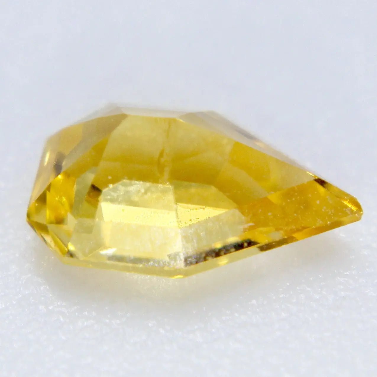 Golden yellow sapphire freeform faceted loose gemstone for custom jewelry