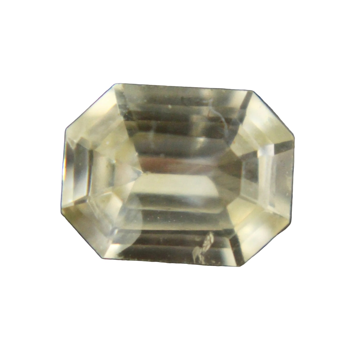 Natural unheated yellow sapphire 0.86 carat emerald cut Ceylon loose gemstone