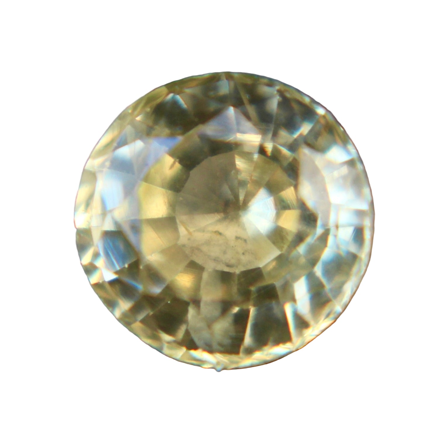 1.00ct natural yellow sapphire, round 5.50 mm, Ceylon origin – face-up