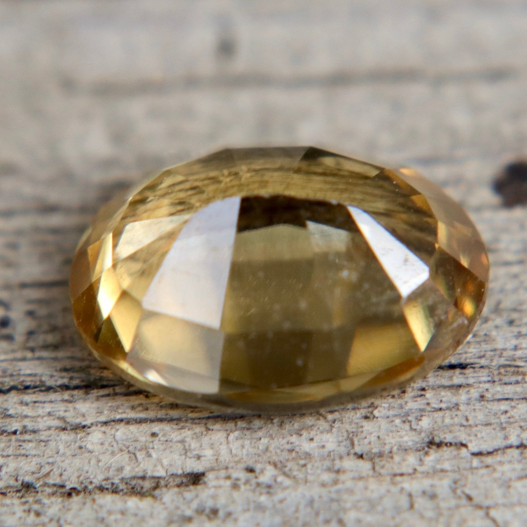 7.43 x 5.33 mm oval yellow zircon, faceted gemstone for fine jewelry