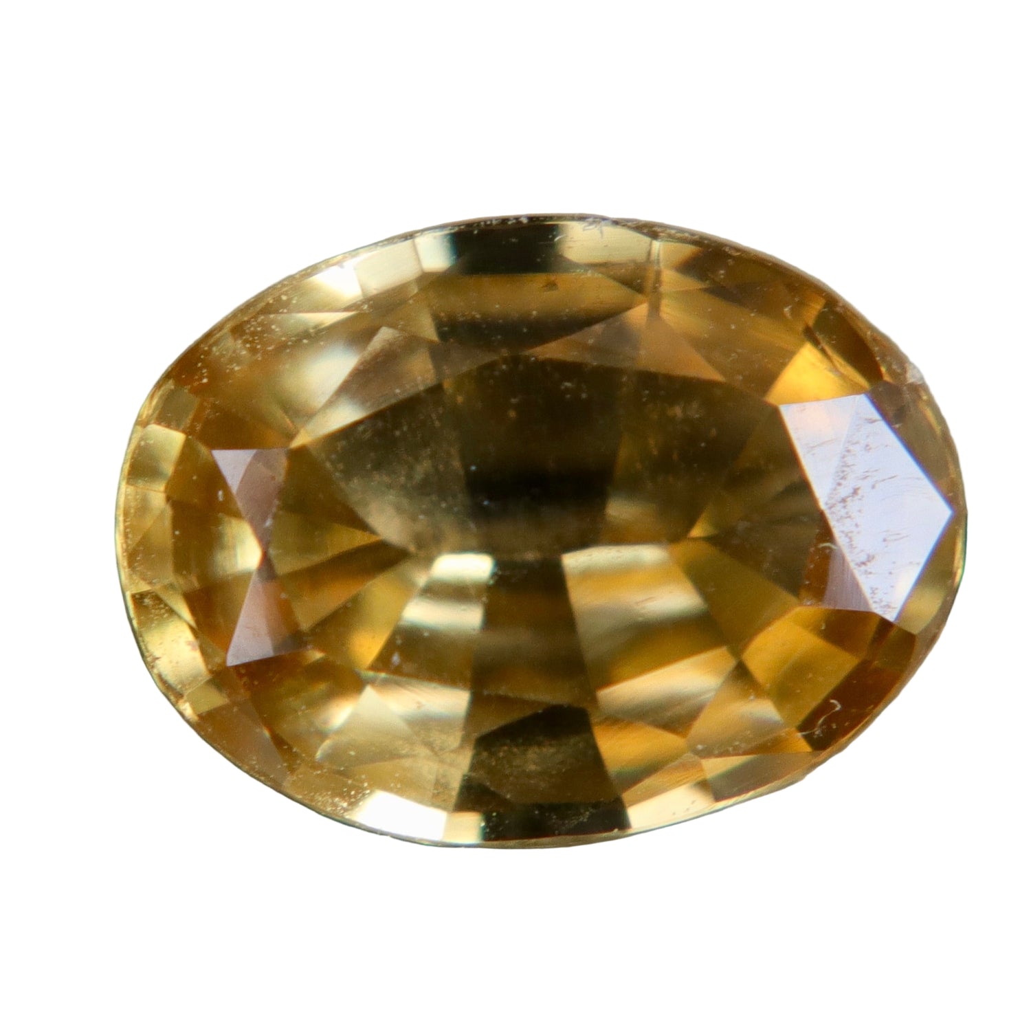 Natural yellow zircon 1.31ct oval cut from Ceylon, untreated VS clarity