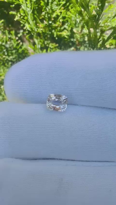Natural White Sapphire – 2.15 Carat Oval Mixed Cut Unheated Gemstone from Ceylon