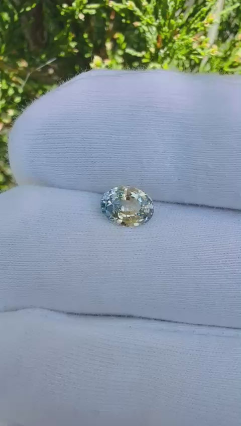 Natural Bi-Color Sapphire | 2.03 Carat Blue Yellow Oval Cut | Unheated Ceylon Gemstone | Sapphire Pal Australia