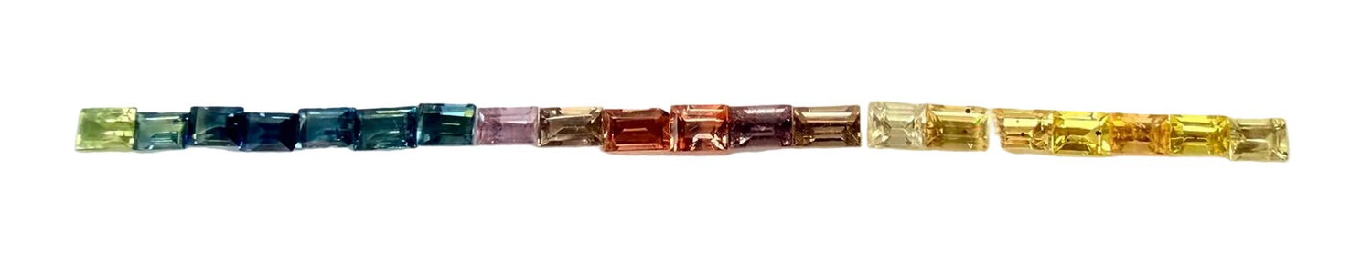 Rainbow Sapphire Baguette Set ~5 Carat Natural Colored Loose Gemstones 3.5x2.5mm - Sapphirepal