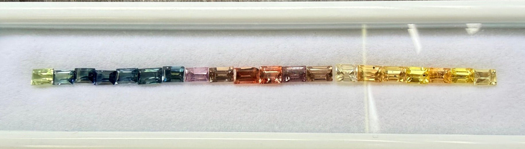 Rainbow Sapphire Baguette Set ~5 Carat Natural Colored Loose Gemstones 3.5x2.5mm - Sapphirepal