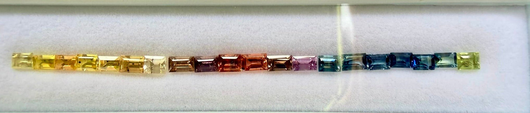 Rainbow Sapphire Baguette Set ~5 Carat Natural Colored Loose Gemstones 3.5x2.5mm - Sapphirepal