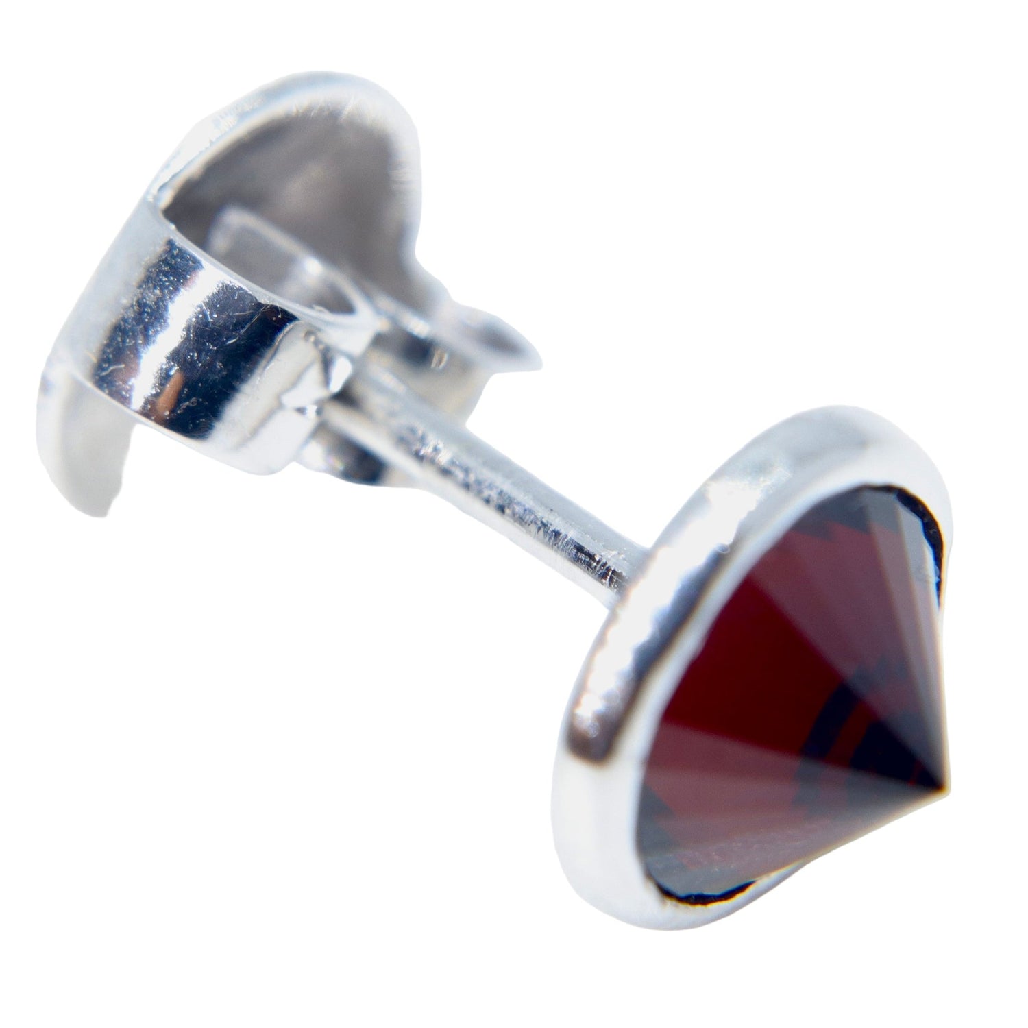 Silver Lapel Pin – 2.86ct Natural Garnet (Round, Ceylon, VS, Untreated) - Sapphirepal