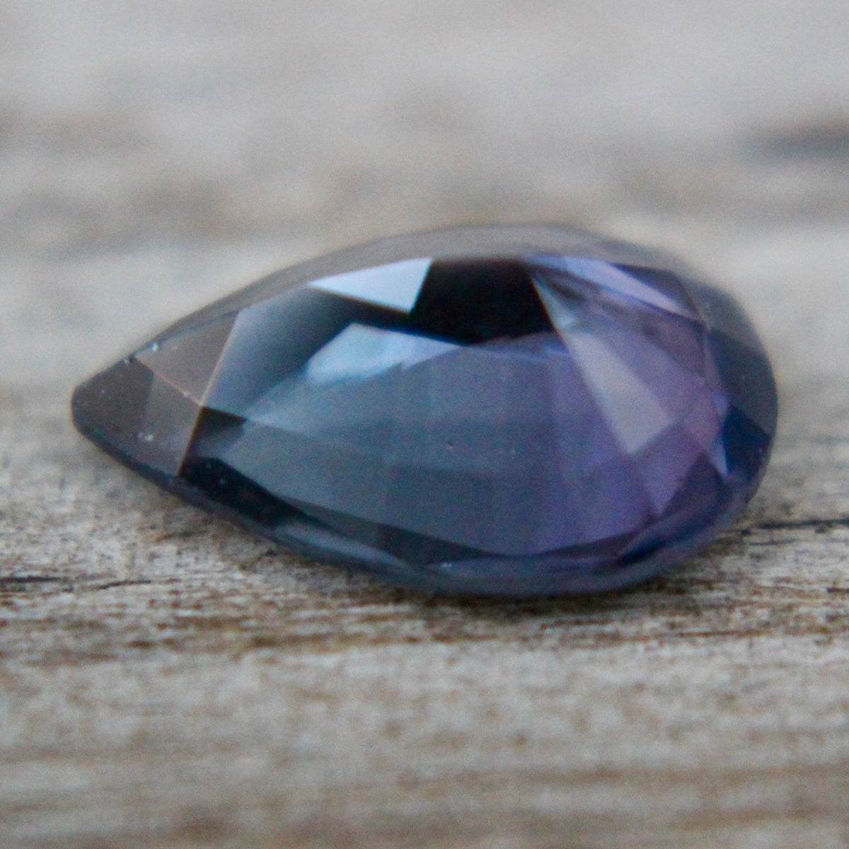 Face-up view of untreated Ceylon purple spinel with VS clarity