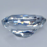 Side profile of an untreated 3.24 carat white Ceylon sapphire