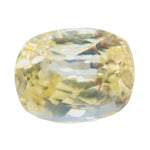 Face-up view of a 1.93 ct light yellow Ceylon sapphire with a rectangular cushion cut