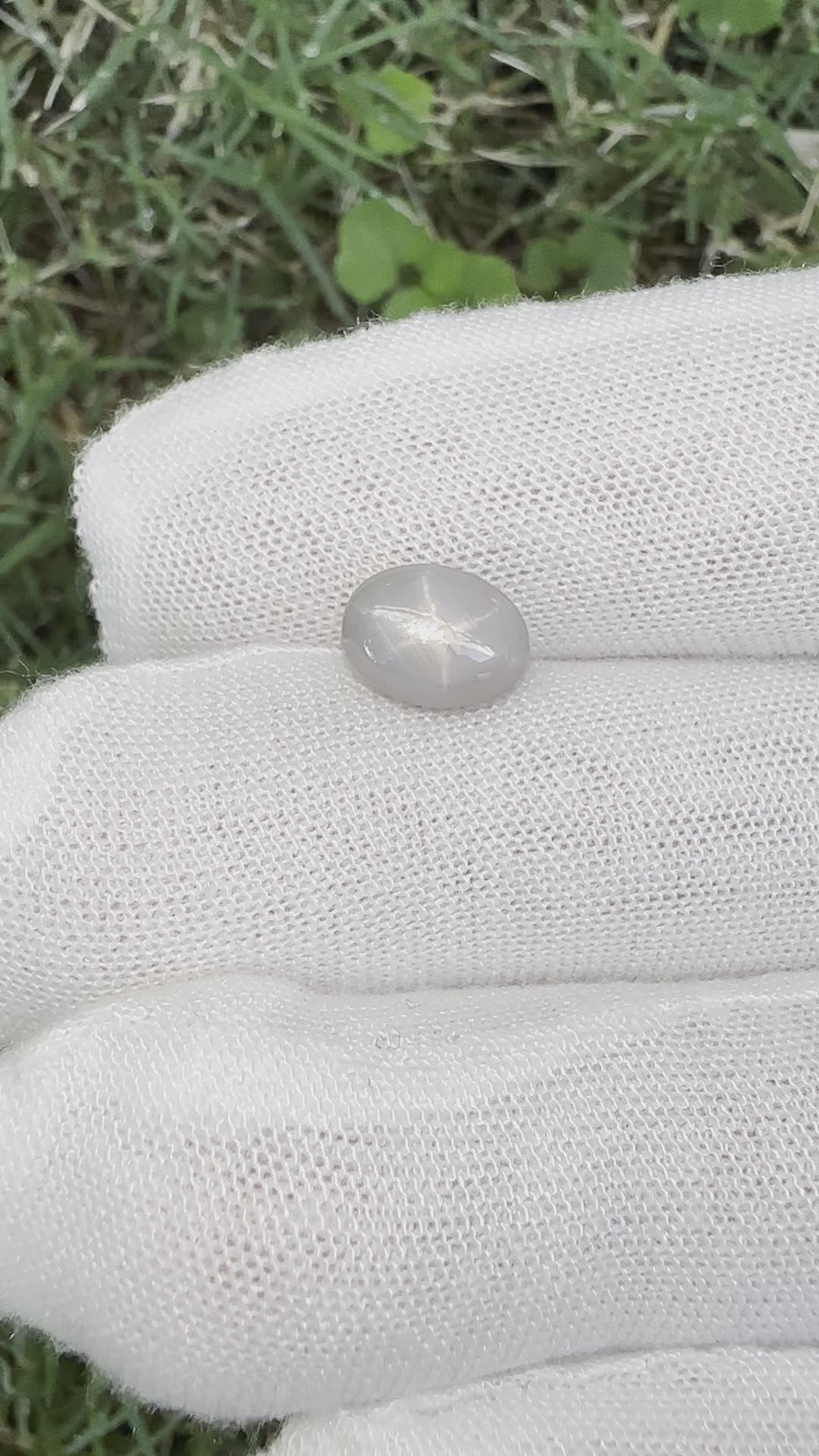 video Natural Grey Star Sapphire – 4.85 Carat Oval Cabochon Unheated Gemstone from Ceylon by Sapphire Pal

