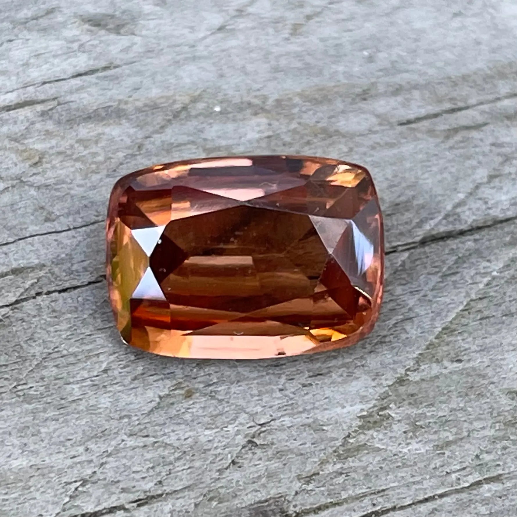 Elongated cushion-cut natural brown zircon for custom jewelry