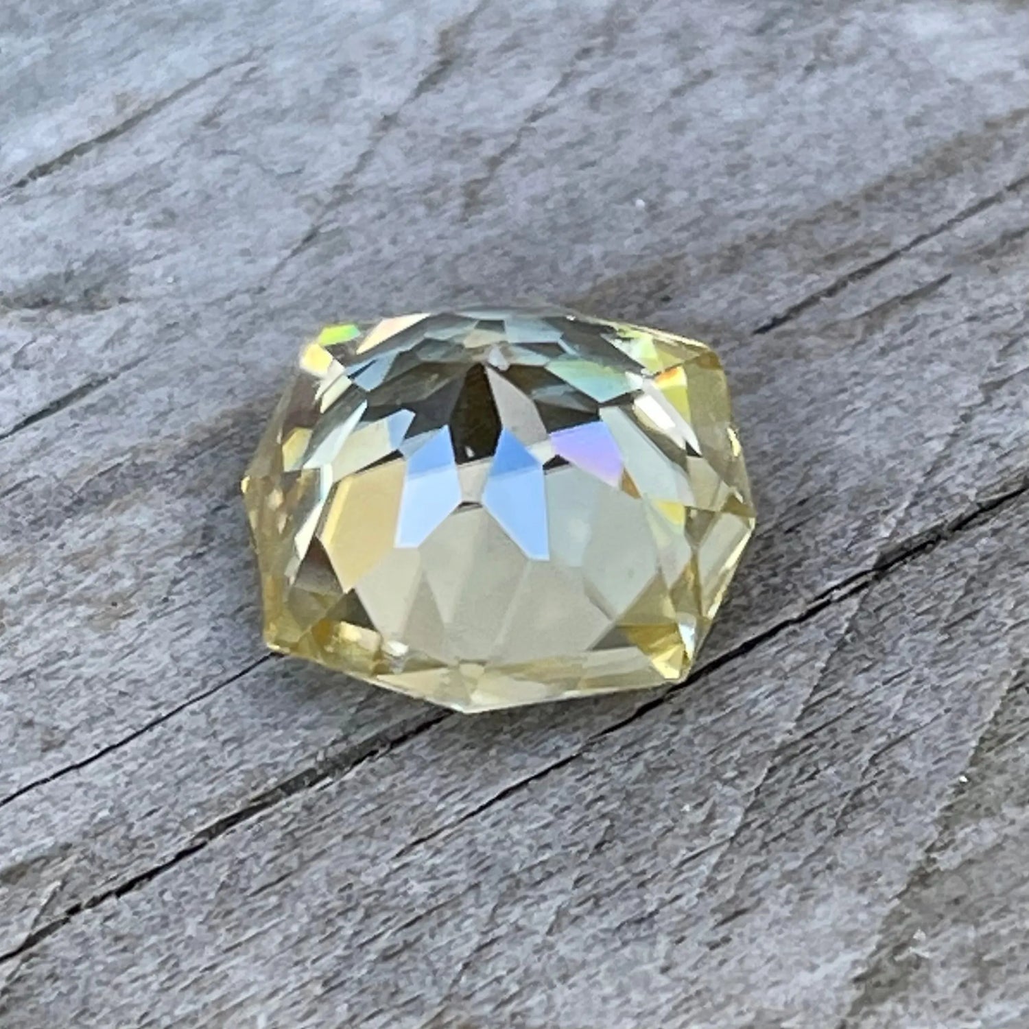 Untreated yellow zircon measuring 8.00 by 7.30 mm